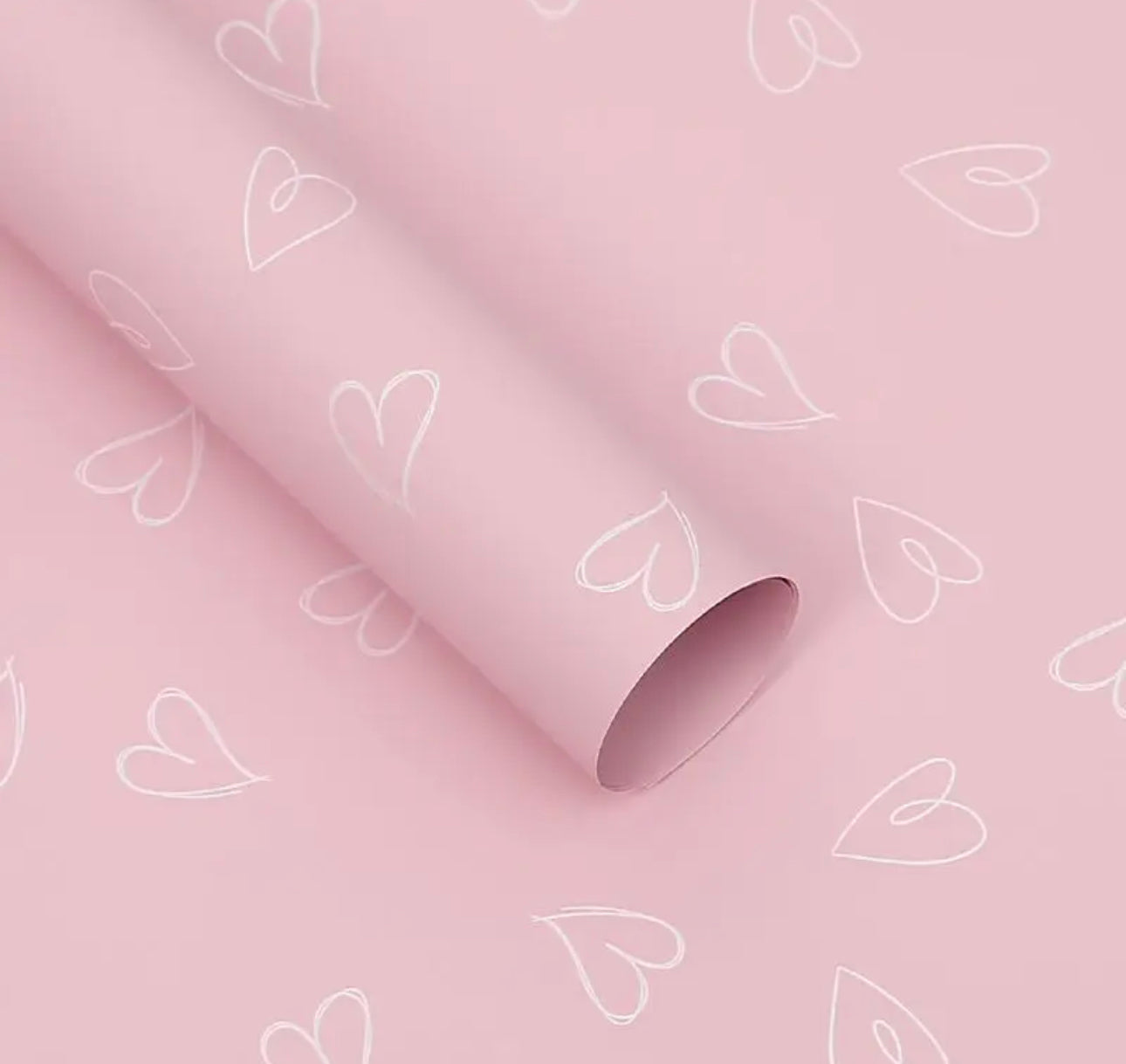 Pink Heart Print Paper