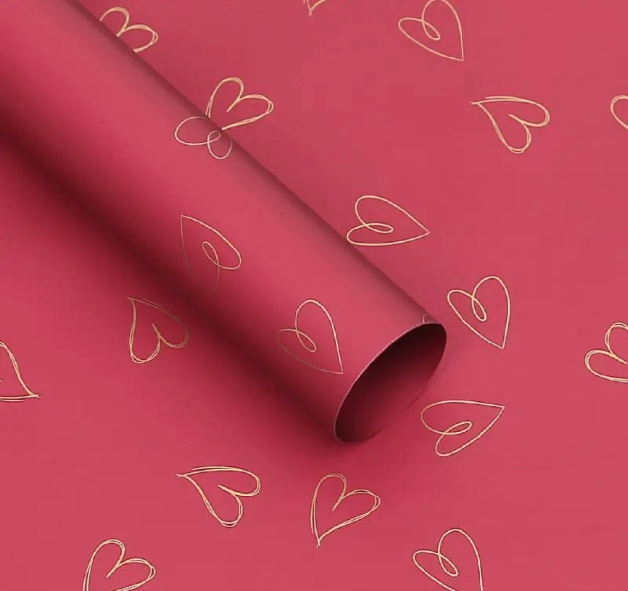 Red Heart Print Paper