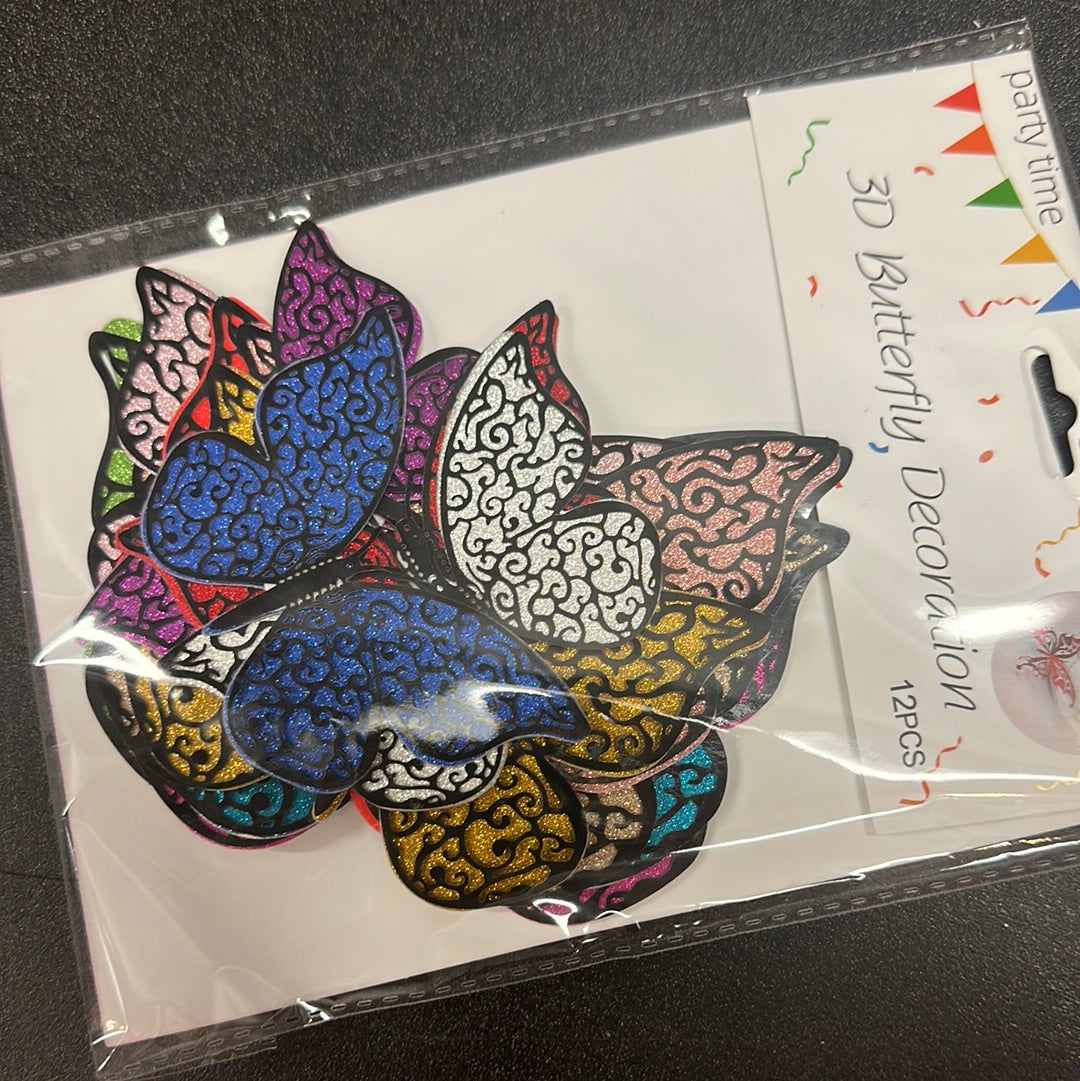Black 3D Butterflies