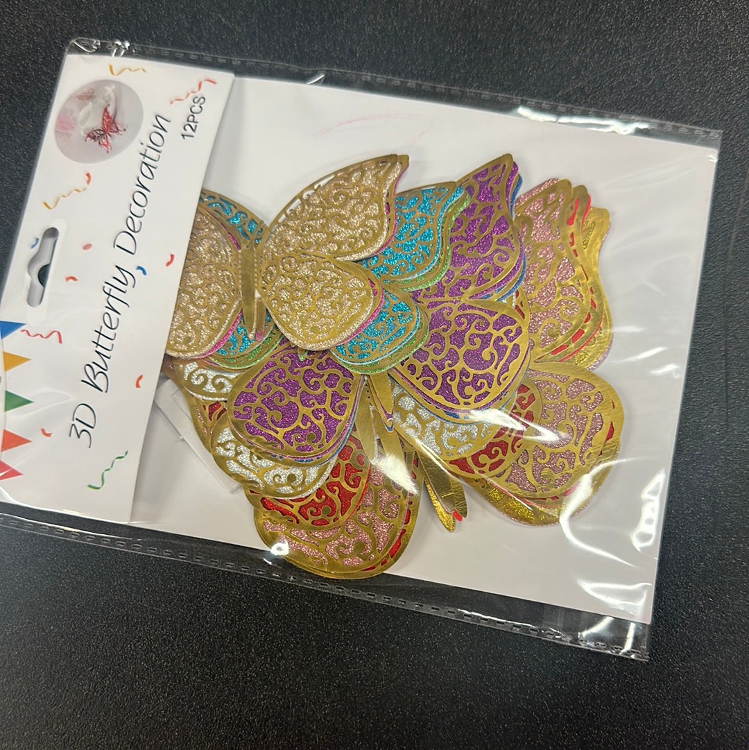 Gold 3D Butterflies
