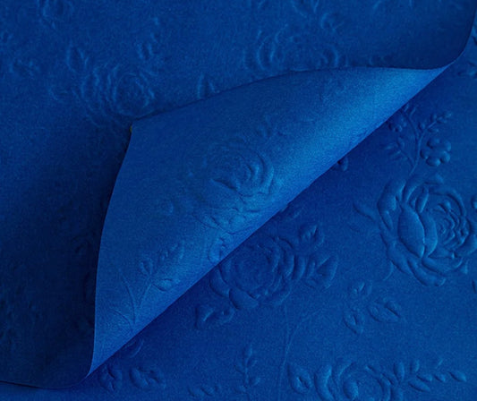 Royal Blue Rose Embossed Paper