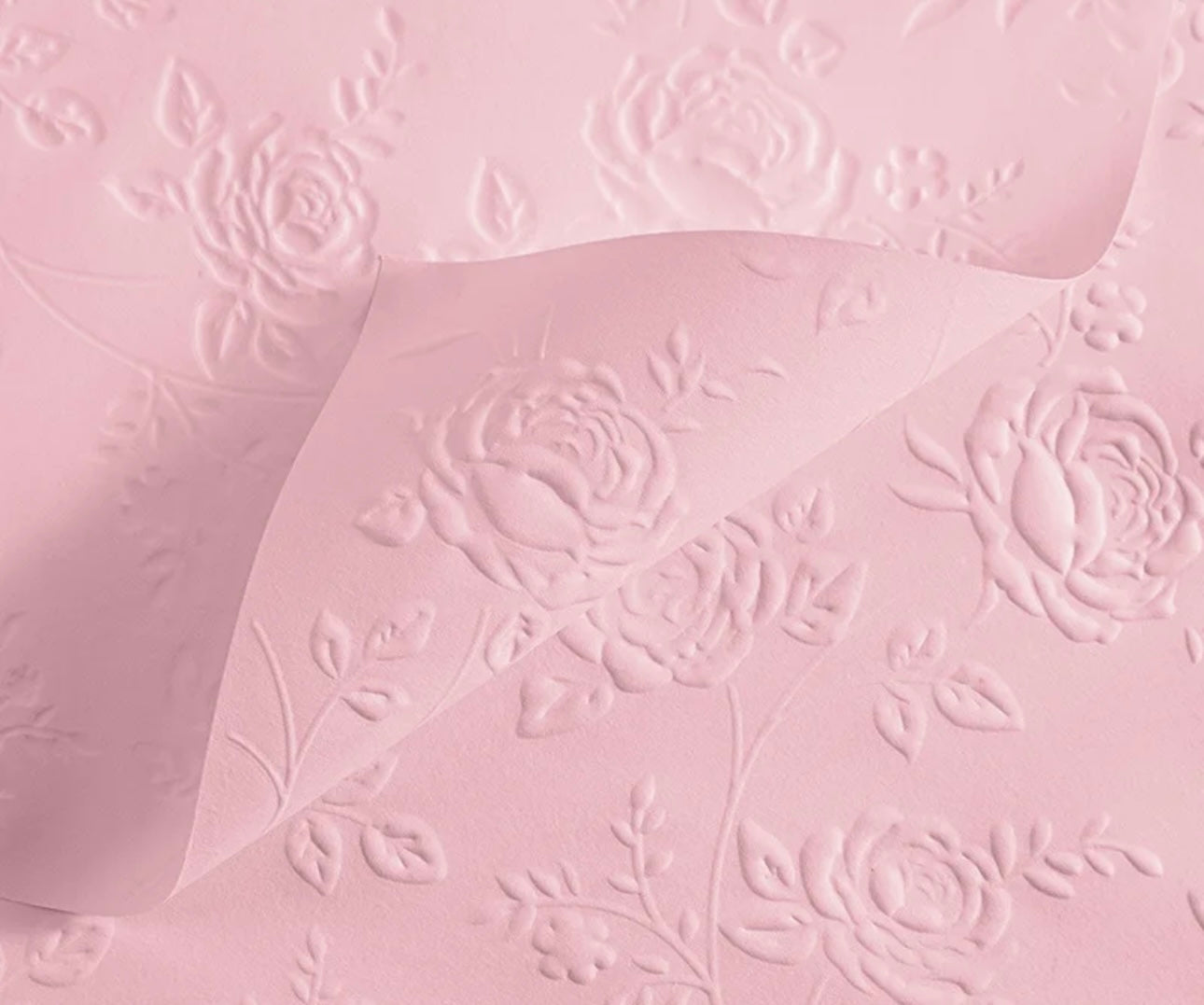 Pink Rose Embossed Paper