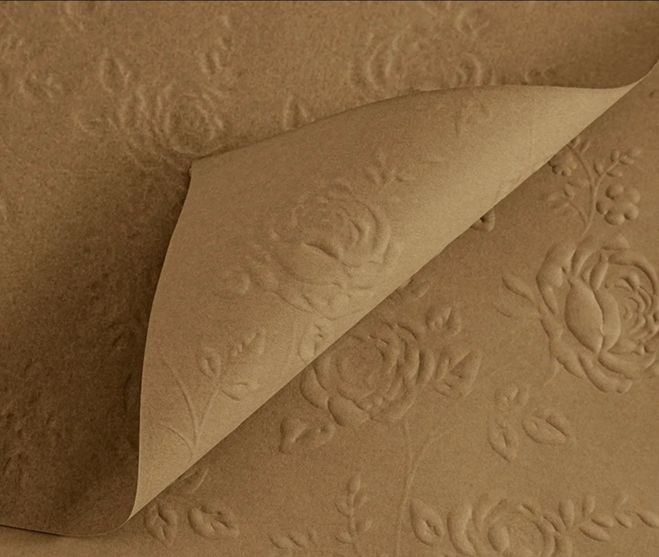 Brown Rose Embossed Paper