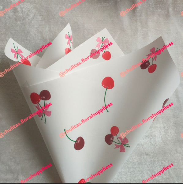 White Coquette Cherry Paper