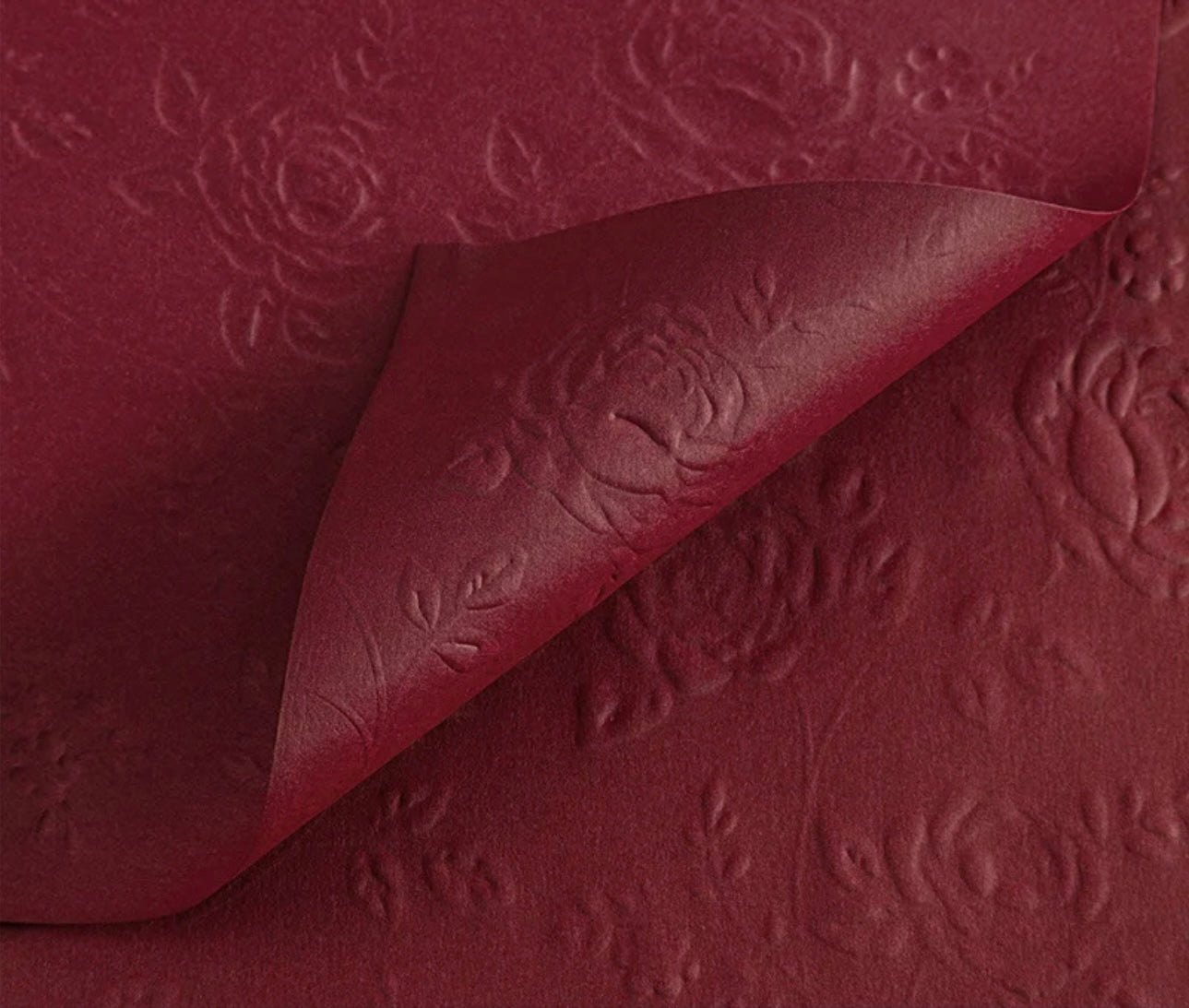 Dark Red Rose Embossed Paper