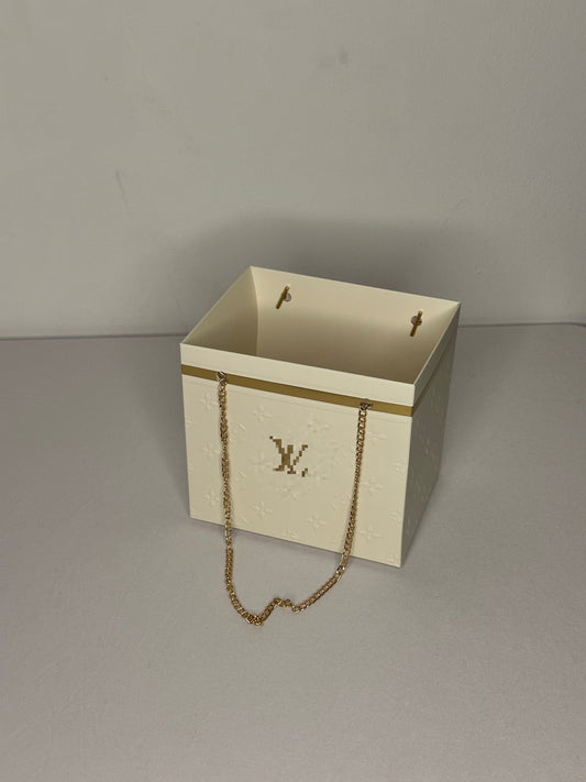Cream LV Luxury Purse Box