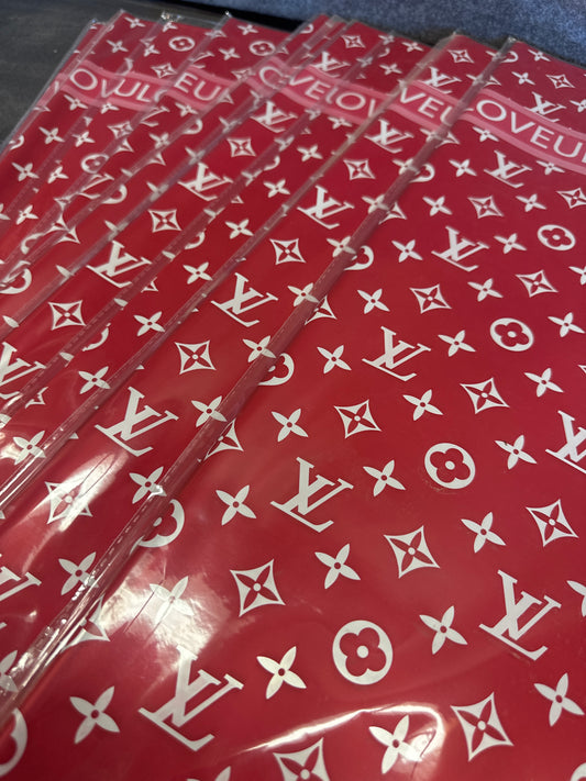 Red LV luxury paper