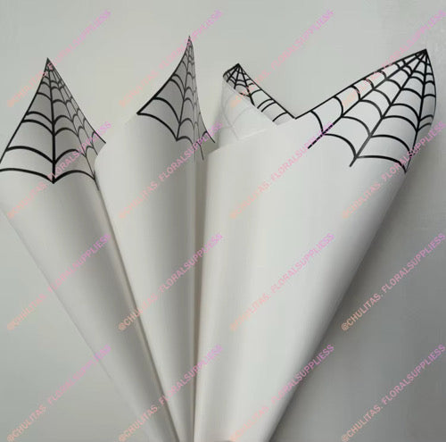 White Corner Web Floral Paper