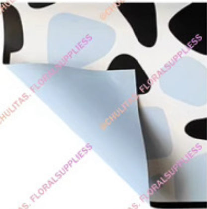 Blue Cow Print Floral Paper