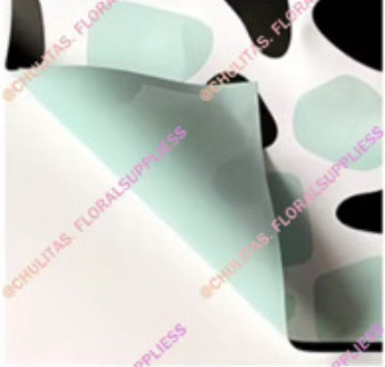 Mint Green Cow Print Floral Paper